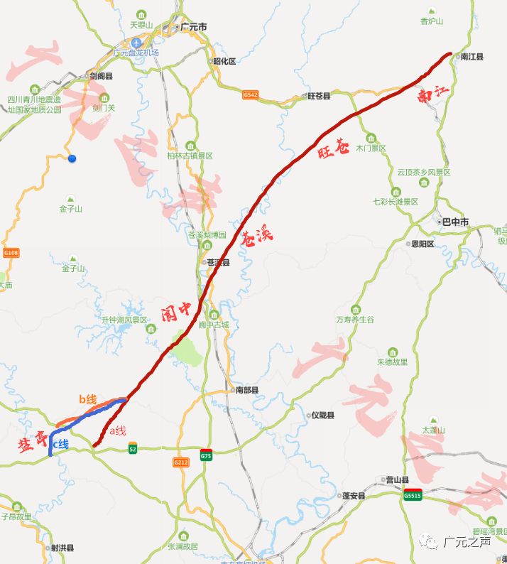 苍溪又要新增一条高速公路路线图曝光离东溪很近