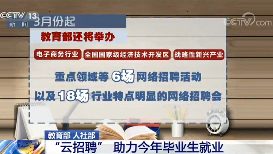 教育部人社部：“云招聘”助力今年毕业生就业