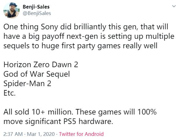 分析师仍看好PS5原因是索尼正开发大量独占的续作