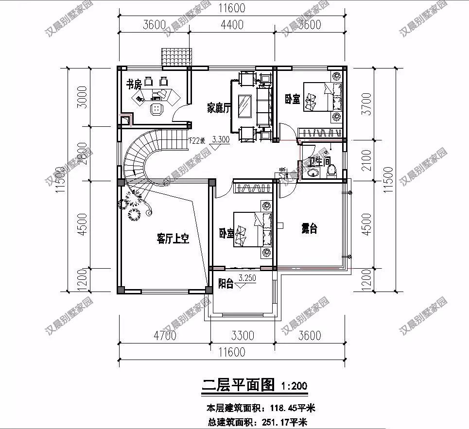 2层新中式别墅图纸,内附4张完工实景图_汉晨别墅家园