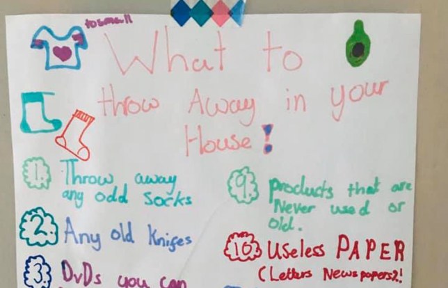 国外11岁女孩给妈妈写整理清单减少家里杂物堆积