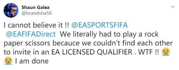 《FIFA》官方赛事服务器宕机EA竟勒令选手猜拳来决胜负_Shaun