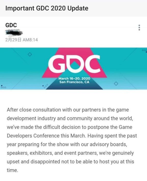 游戏开发者大会宣布延期举办，Epic、EA等厂商退出活动_相关