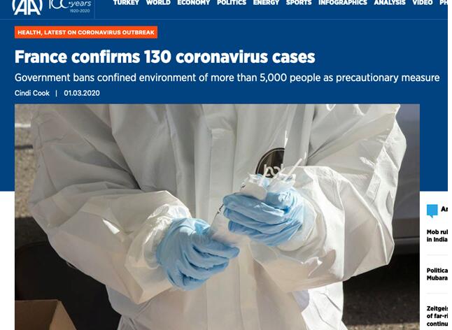 法国2名市长感染新冠病毒，该国已累计确诊超过百例