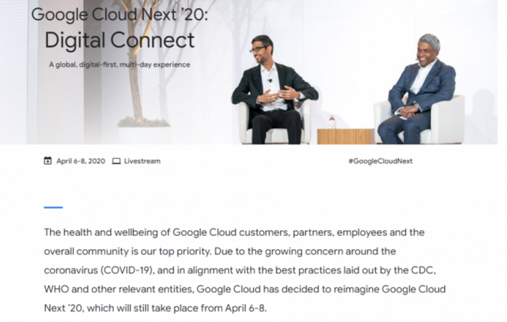 外媒：为避免风险 谷歌宣布取消Cloud Next大会线下活动