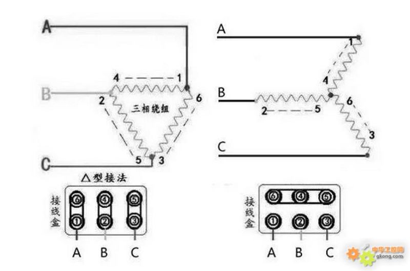 星三角降压启动接线图解