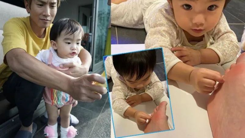 陈柏宇让1岁女儿帮他撕脚皮，网友：太恶心了