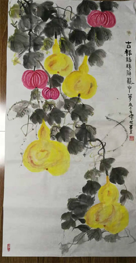 作者:刘苏梅▲国画《抗击病毒》作者:叶兆敏▲国画《众志成城齐心协