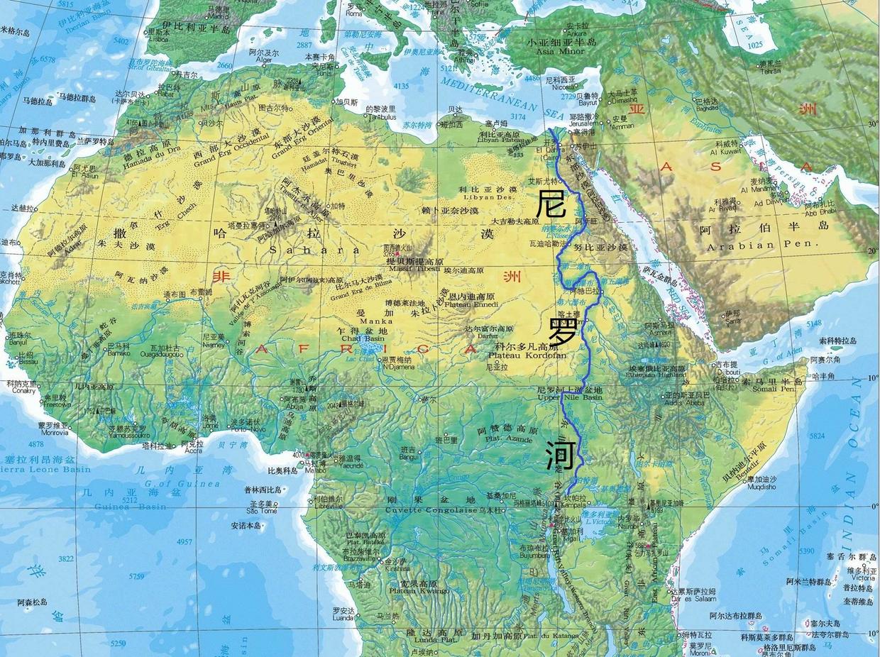 位于非洲东北部的世界最长河流"尼罗河",总共流经了哪些国家