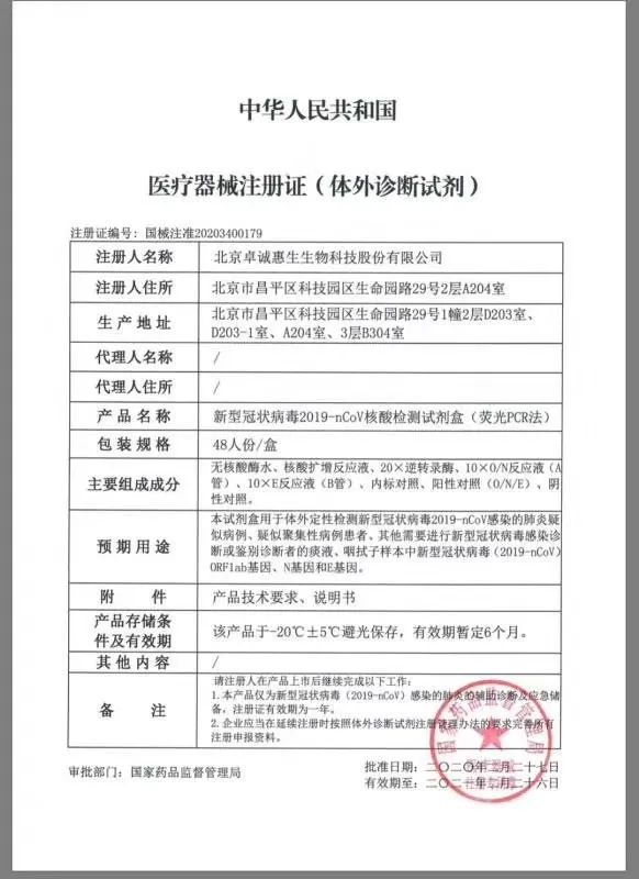 累计11家体外诊断企业新冠病毒检测产品获得医疗器械产品注册证