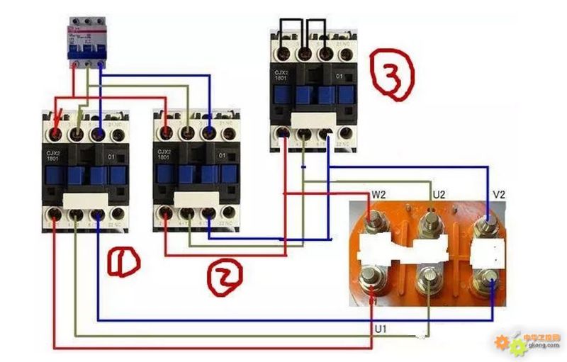 星三角降压启动接线图解_电机