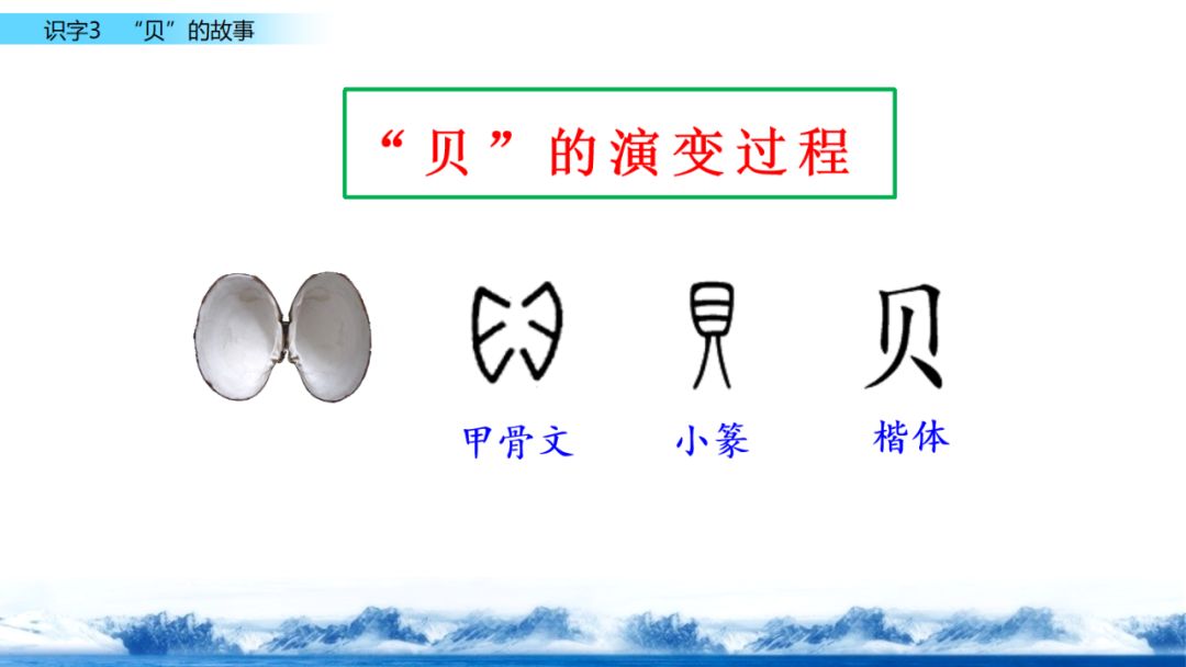 部编版二年级下册语文识字3《"贝"的故事》微课视频 图文讲解 朗读