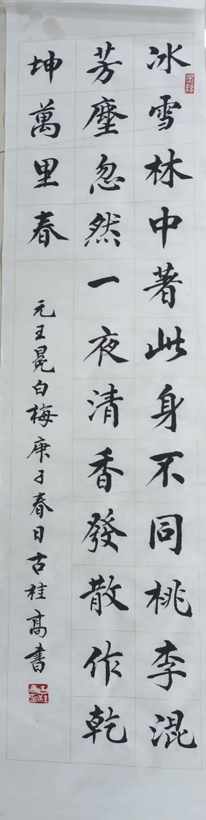 lot.72 元 王冕《白梅》古桂高 尺寸:137cmx34cm 形式:书法