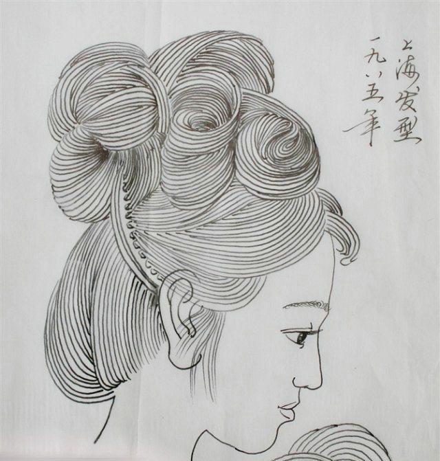 工笔画-线描之丰富多彩的古装发型