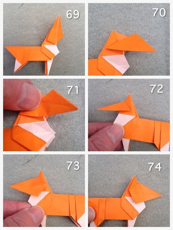 一张纸折出一只小狗折纸入门教程