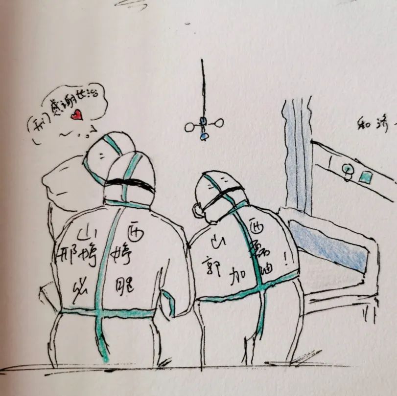 护理人在一线简笔画里的援鄂故事