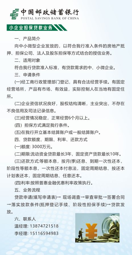 支持中小微企业发展的信贷产品……中国银行 长沙银行 中国邮政储蓄银行