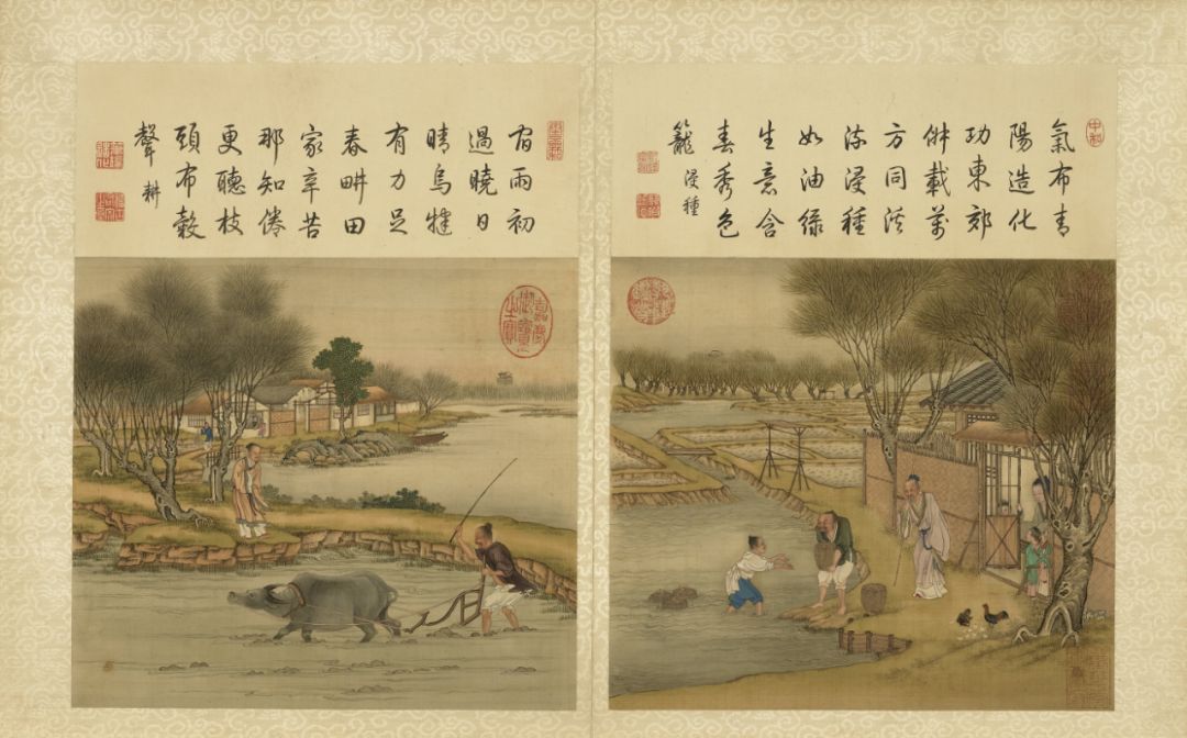 图11 陈枚绘《耕织图》自乾隆之后,刻本,铜版,石印本先后迭出,难以