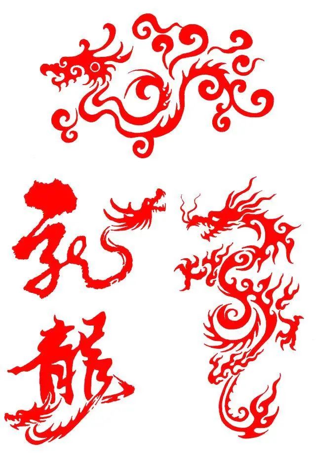 中国图腾吉祥纹饰龙虎凤图案