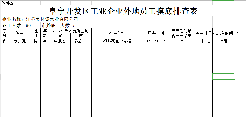 疫情防控各类表格