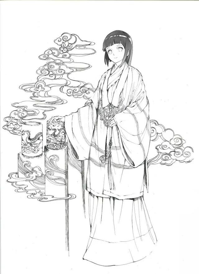原创当《火影》角色回到古代画风 优雅井野 霸气四代!
