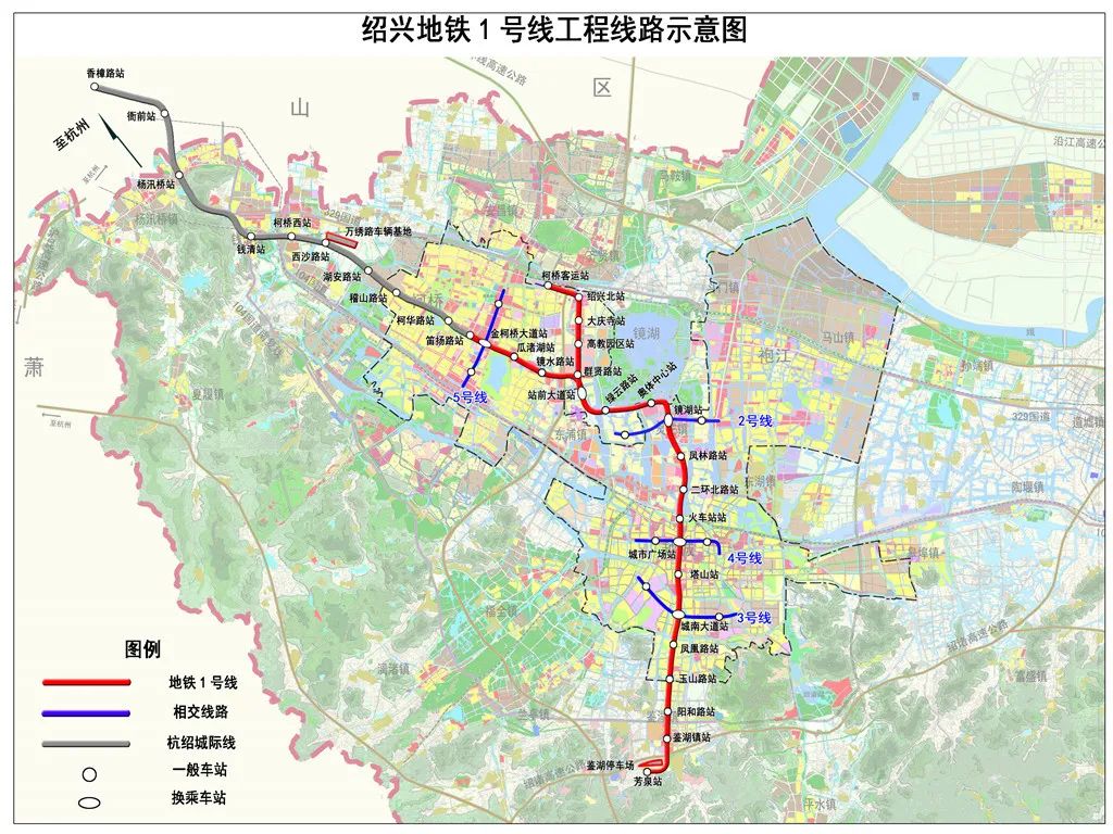 杭州地铁5号线5月开通杭绍城际线地铁沿线盘来了