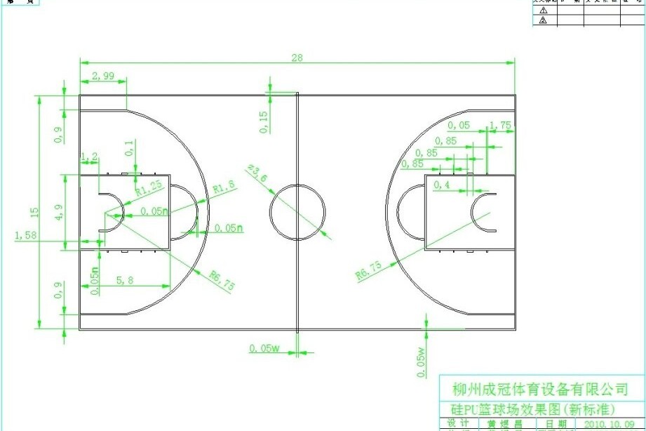 2020年篮球场画线标准及篮球场标准效果图
