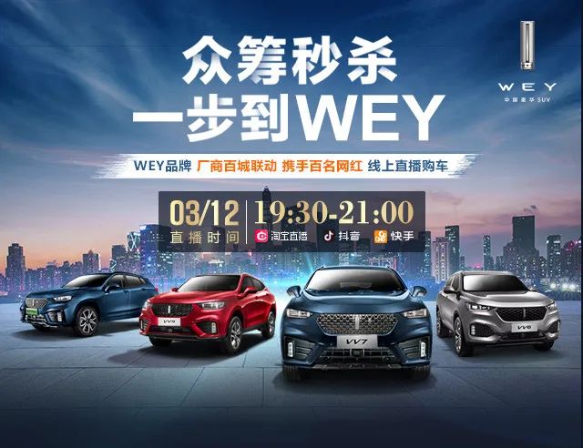 众筹秒杀 一步到wey wey百城联动直播购车