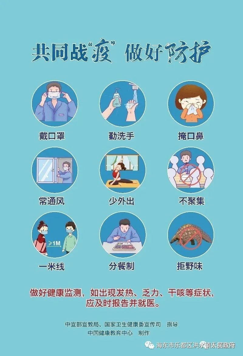 【疫情防控】新冠肺炎疫情防护知识宣传海报