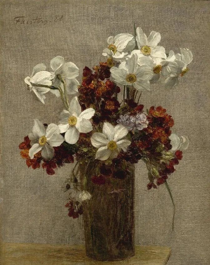 1836-1904)的静物画,可以说是夹在西方【古代】绘画与【印象派】之间