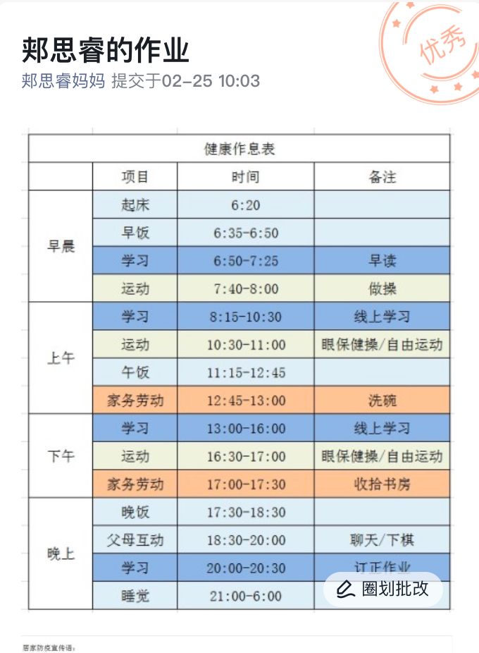 制定健康生活作息表,做自己的时间规划师 ——启良中学生涯规划系列