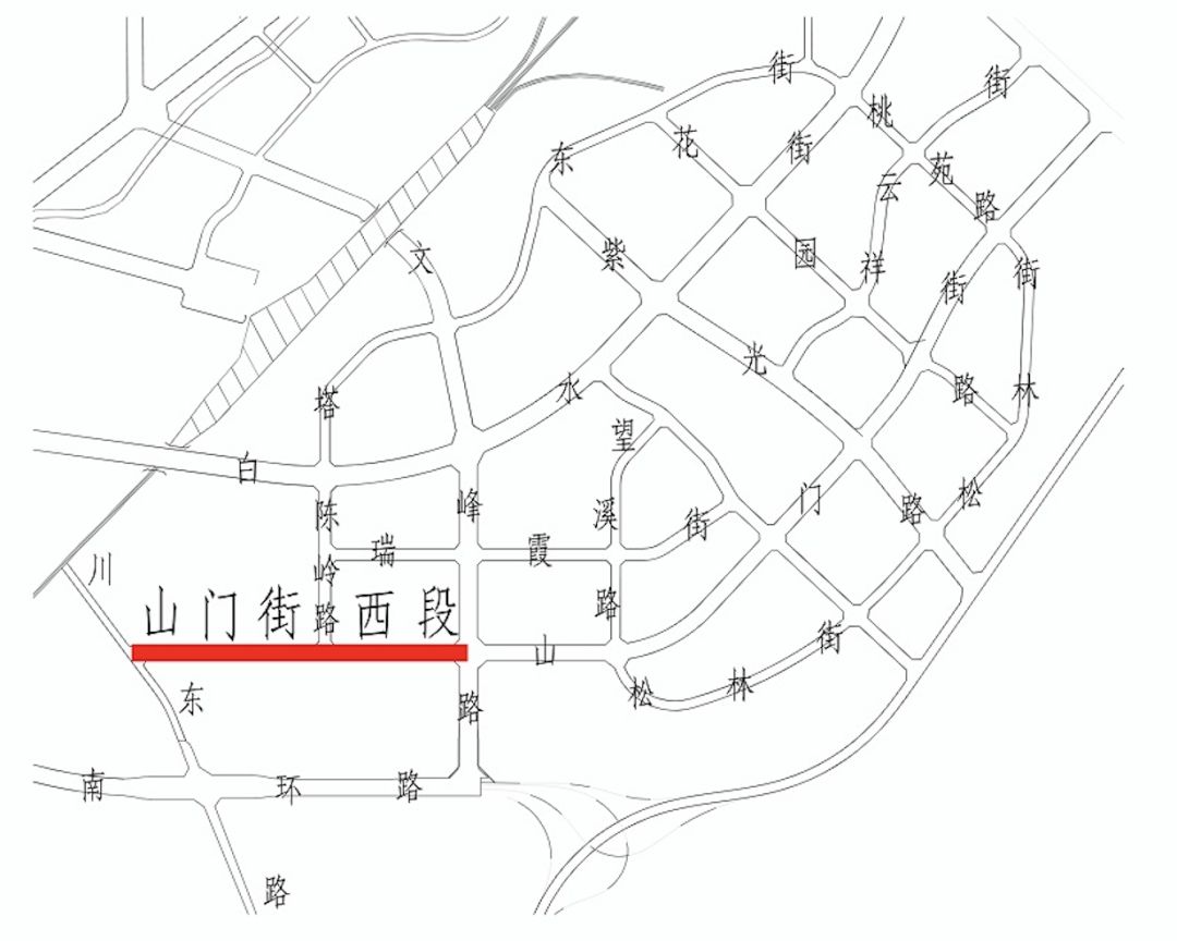 山门街西段拟选址位置:主城区东南新区项目名称:太行路中段(中原街