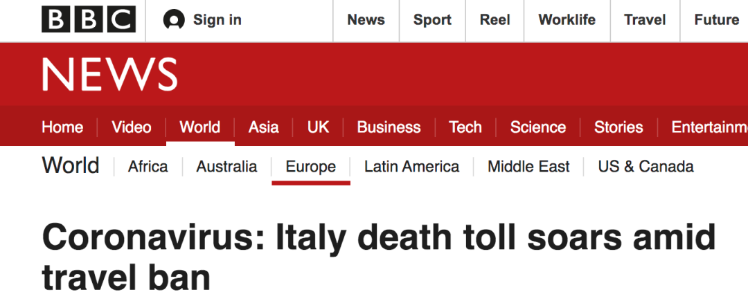 意大利封闭管理举措“吸睛”，各国媒体如何报道？