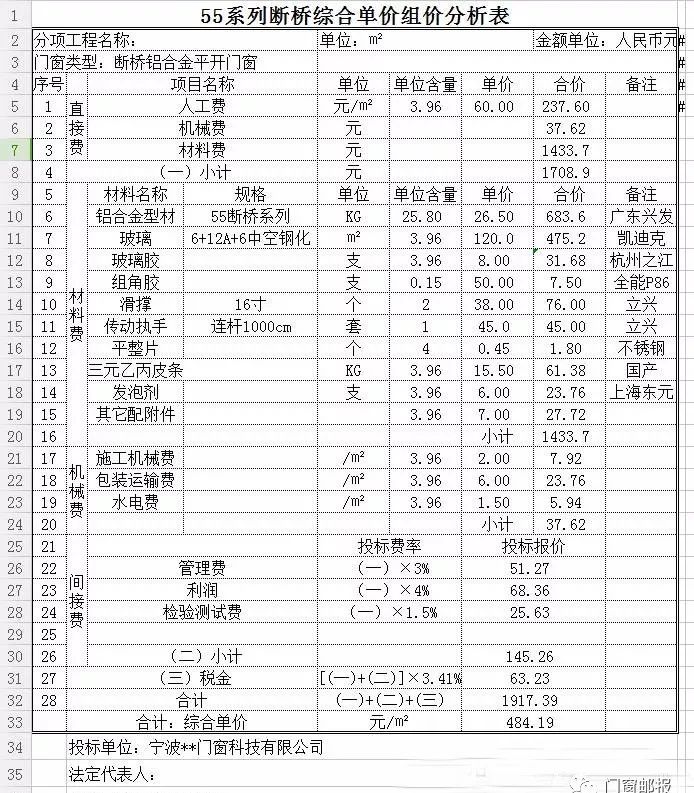 断桥铝门窗制作安装教程和报价清单,开工必备!