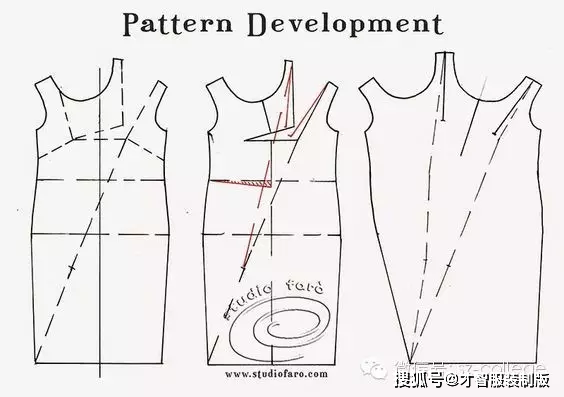 立体褶皱实物制版纸样结构图纸才智服装382