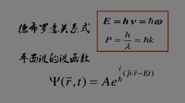 这个时候得到的电子的波函数其实是一个实验总结出来的公式,确实是与