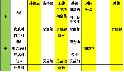 2020年新疆中医医院门诊专家出诊表(附预约挂号)