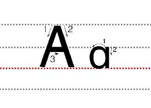 1.aa在书写一线26字母时,出示的一线为四线三格中的第三线.