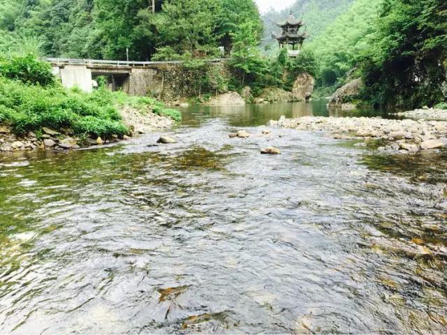 村口的公路桥千年古村 溪水长流雨过天晴,空气特別的清新永嘉县溪下乡