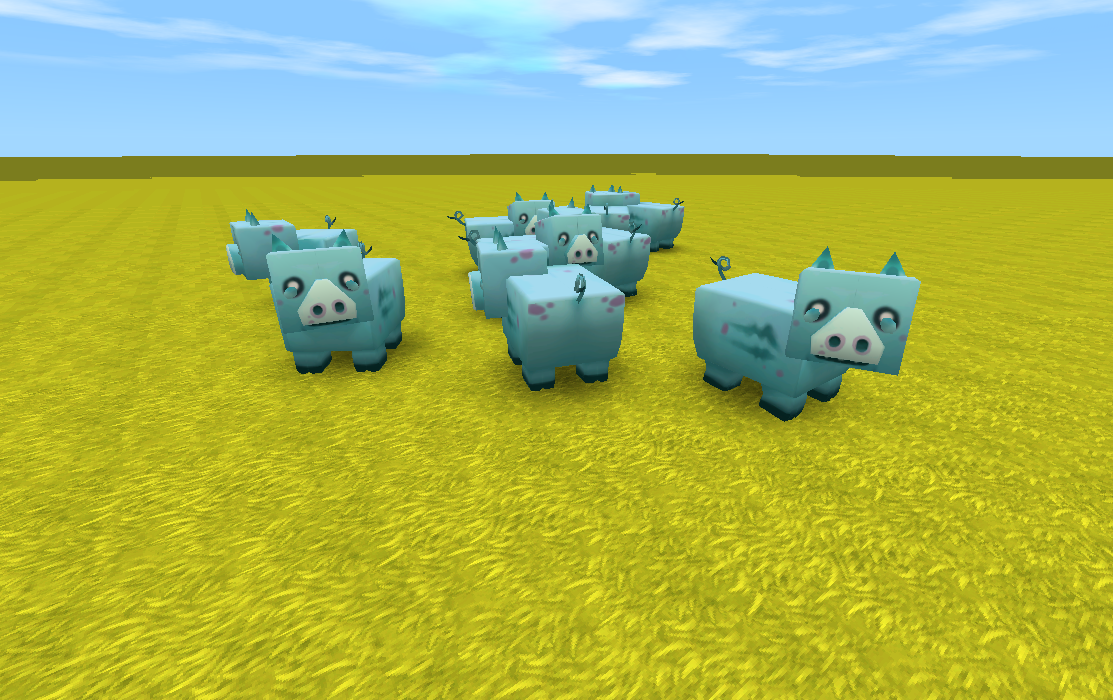 迷你世界:怎样制作变异动物?60秒召唤变异小猪,全身变成蓝色!