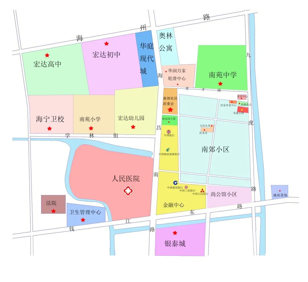 东长社区:海宁市新苑路91号 南郊社区 ▽ 海洲街道