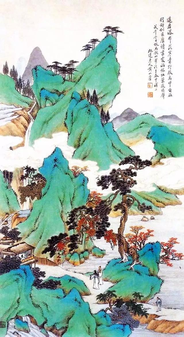 他的青绿山水，清幽至极_墨龙