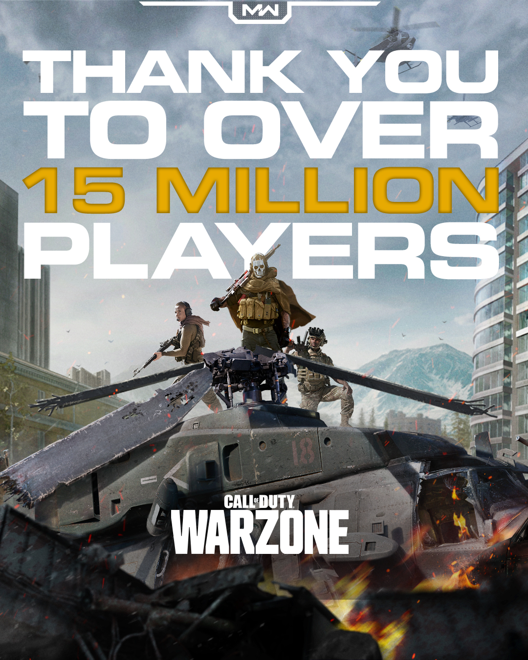 《使命召唤：战区》火爆程度惊人，上线两天全球玩家数突破1500万