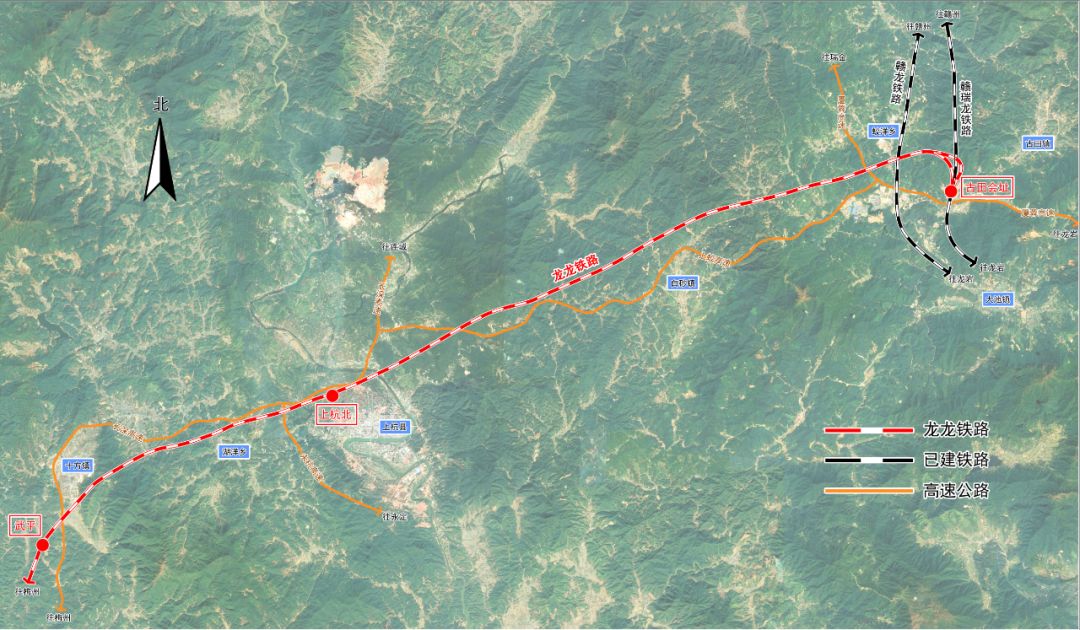 龙龙高铁北起福建省龙岩市,南至广东省河源市龙川县,线路全长276.