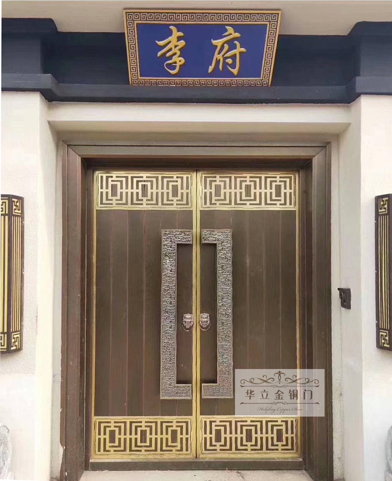 广东别墅铜门 家居大门用铜门好还是不锈钢门好