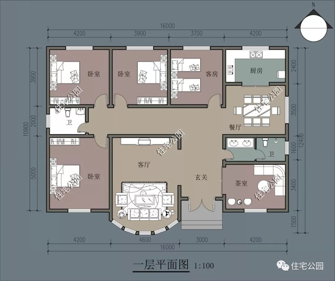 精选图库丨30套农村一层户型图,养老最佳选择