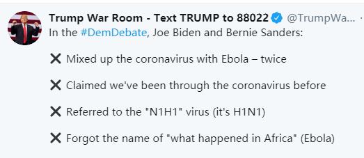 疫情中“碰肘不握手”的辩论，拜登和桑德斯都