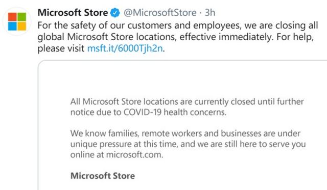 微软宣布将关闭全球所有微软商店