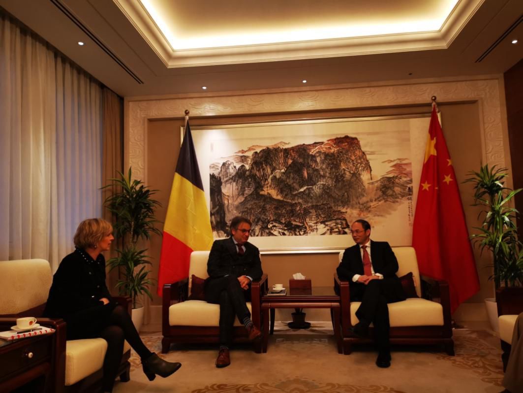 中国驻比利时大使曹忠明会见法兰德斯中国商会主席爱克发吉华集团执行
