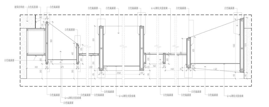 墙身大样▲立面▲立面语言创造了新的室内外关系▲橱窗立面向内